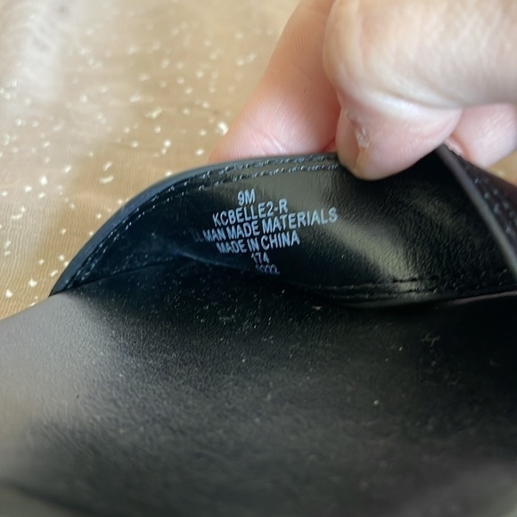 Brand New Calvin Klein Platform Black & Gold Tone Ankle Strap Buckle Sandals - Picture 11 of 13